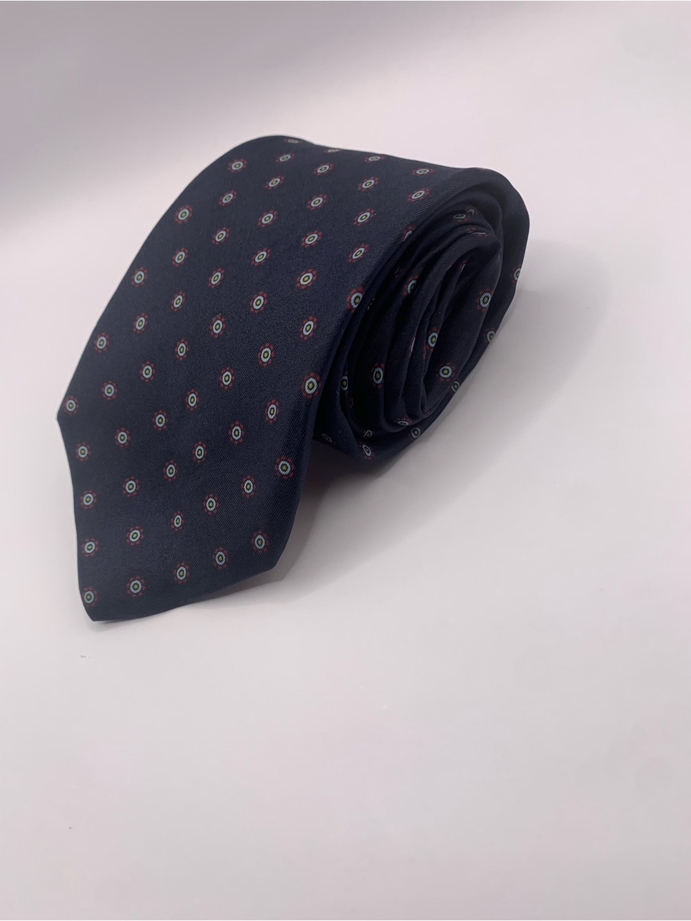 JOHN HENRY Men's Navy Tie with Micro Medallion Pattern